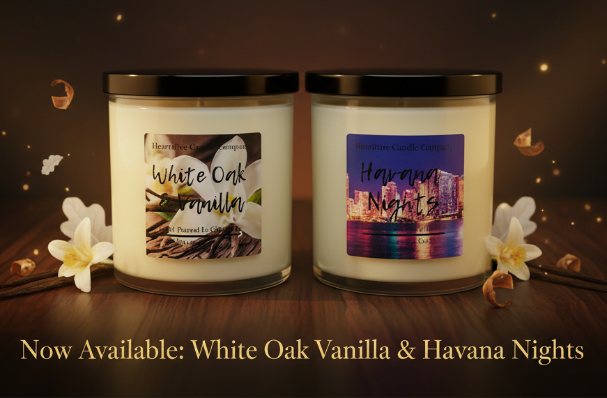 New Arrivals Banner — White Oak Vanilla & Havana Nights